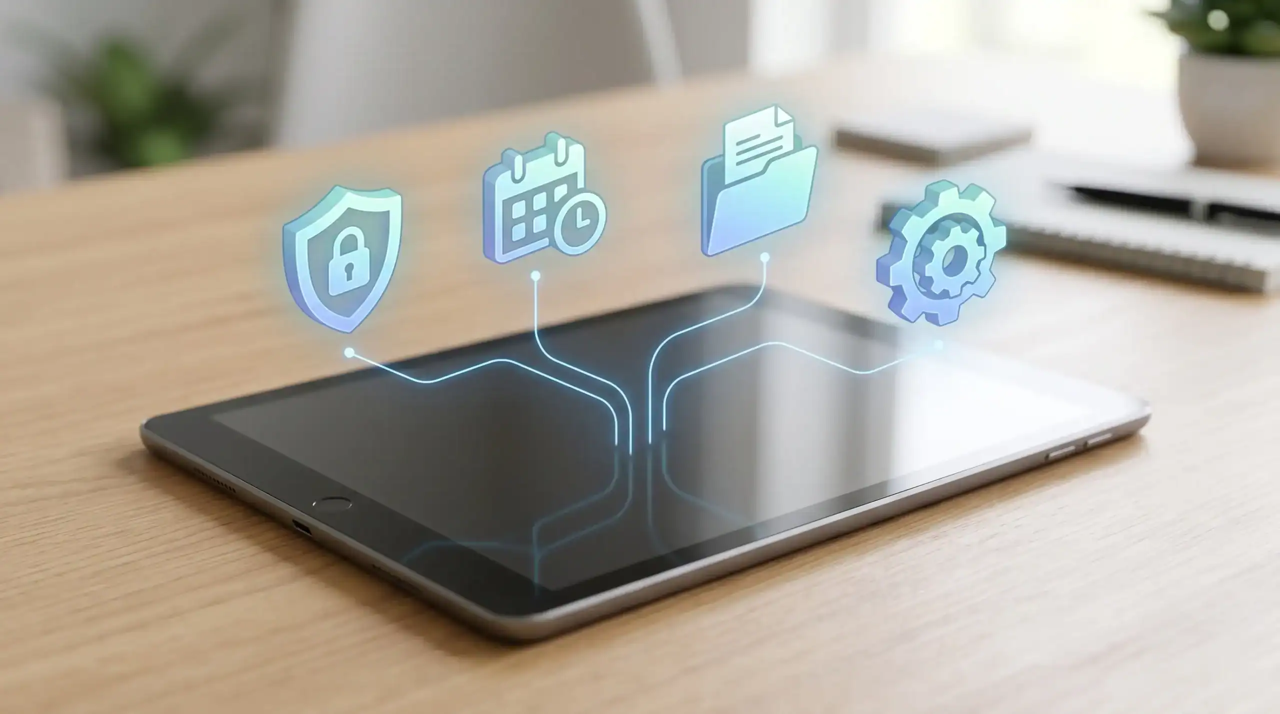 A visual representation of an integrated tech stack powered by cloud-based care home management software UK.